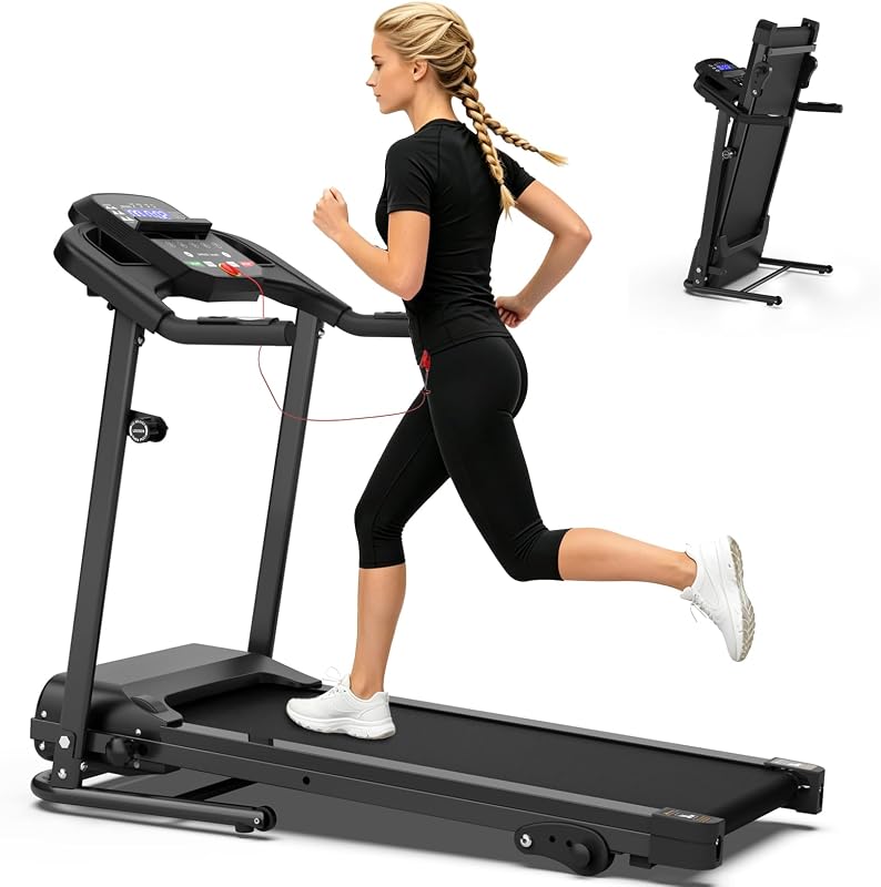 FLIMDEER Folding Treadmill for Home, Foldable Walking & Jogging Treadmill with 3-Level Incline, Joint-Friendly Exercise, 2.5 HP Quiet Motor, Foldable Space-Saving Design for Small Apartments