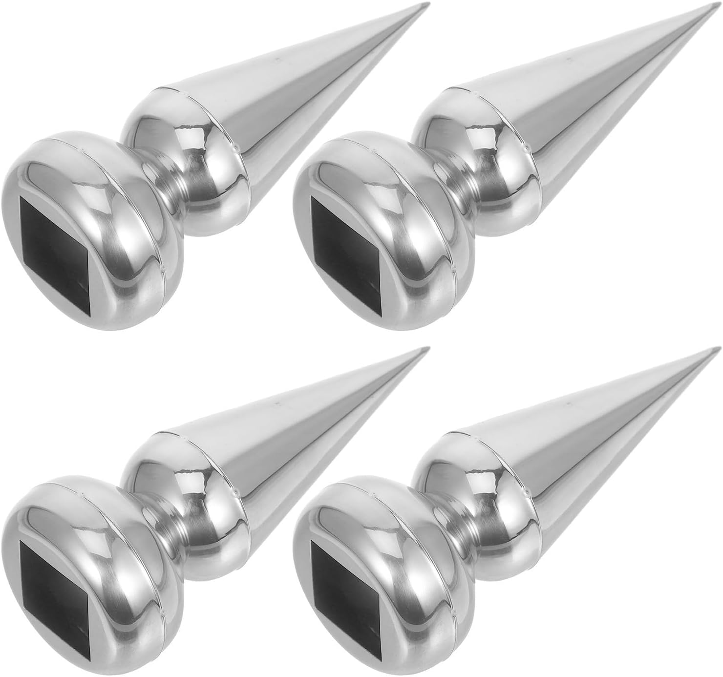4pcs Stainless Steel Conical Spearhead Fence Post Topper