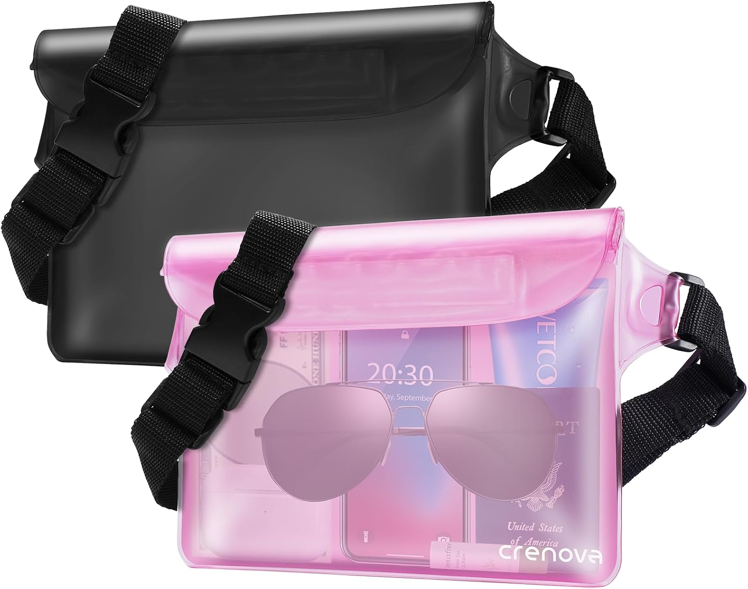 Waterproof Bag Fanny Packs for Women, Floating Beach Bags 2PCS