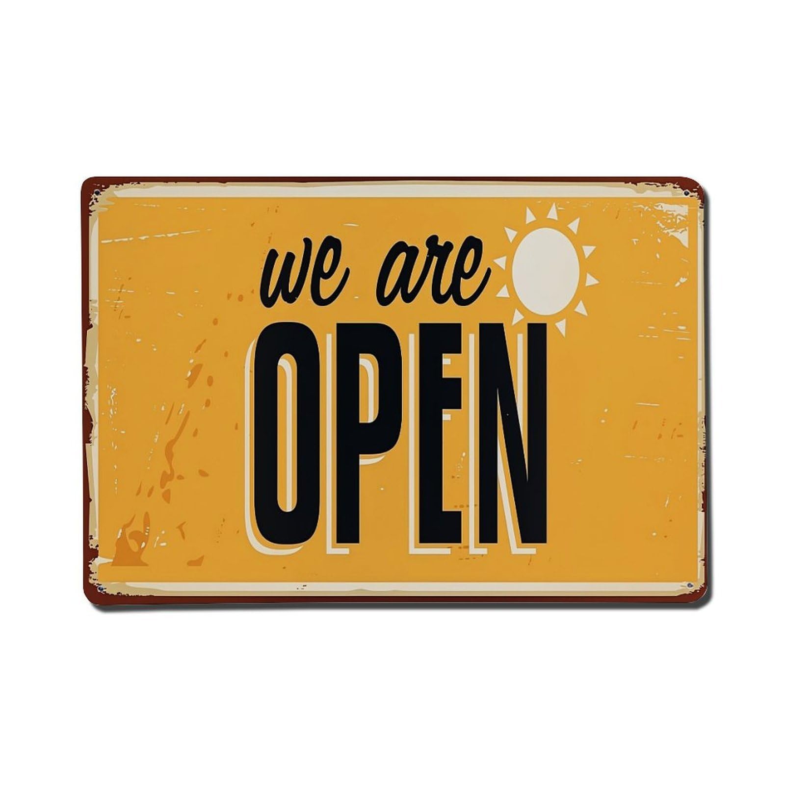 We Are Open Sign Pattern Vintage Tin Sign Retro Metal Wall Decor Metal Poster, Home Bar Garage Farmhouse Cafe Wall Art Decoration 8x12Inches