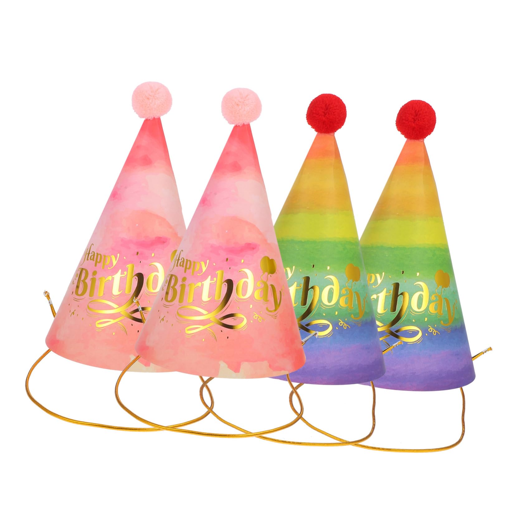 Alipis 16 Stück Regenbogen Papierhut Partyhut Requisite Geburtstagsparty Kegelhüte Partyhüte Kleine Geburtstagshüte Partygeschenke Geburtstagskopfbedeckung Für Party