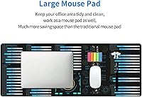 Vista 6 de Office Excel Adobe teclas de acceso directo extendido 31.5 x 11.8 pulgadas, alfombrilla de mouse extendida grande con base de goma antideslizante