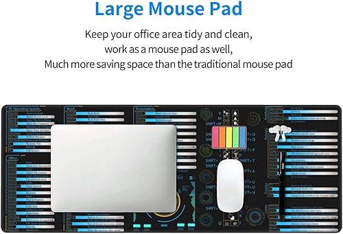 Miniatura 6 de Office Excel Adobe teclas de acceso directo extendido 31.5 x 11.8 pulgadas, alfombrilla de mouse extendida grande con base de goma antideslizante
