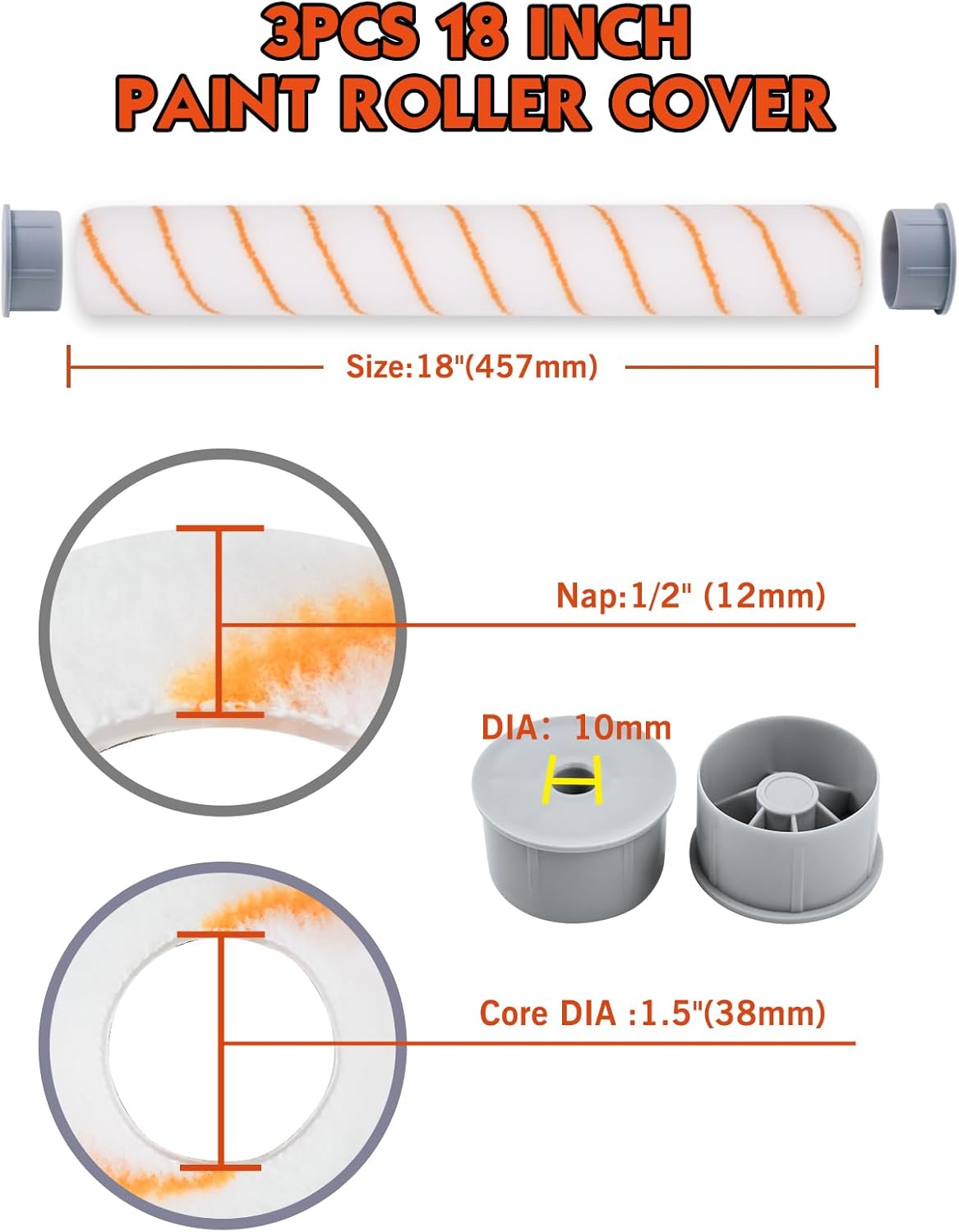 ROLLINGDOG 18 Inch Paint Roller Kit for Large Area