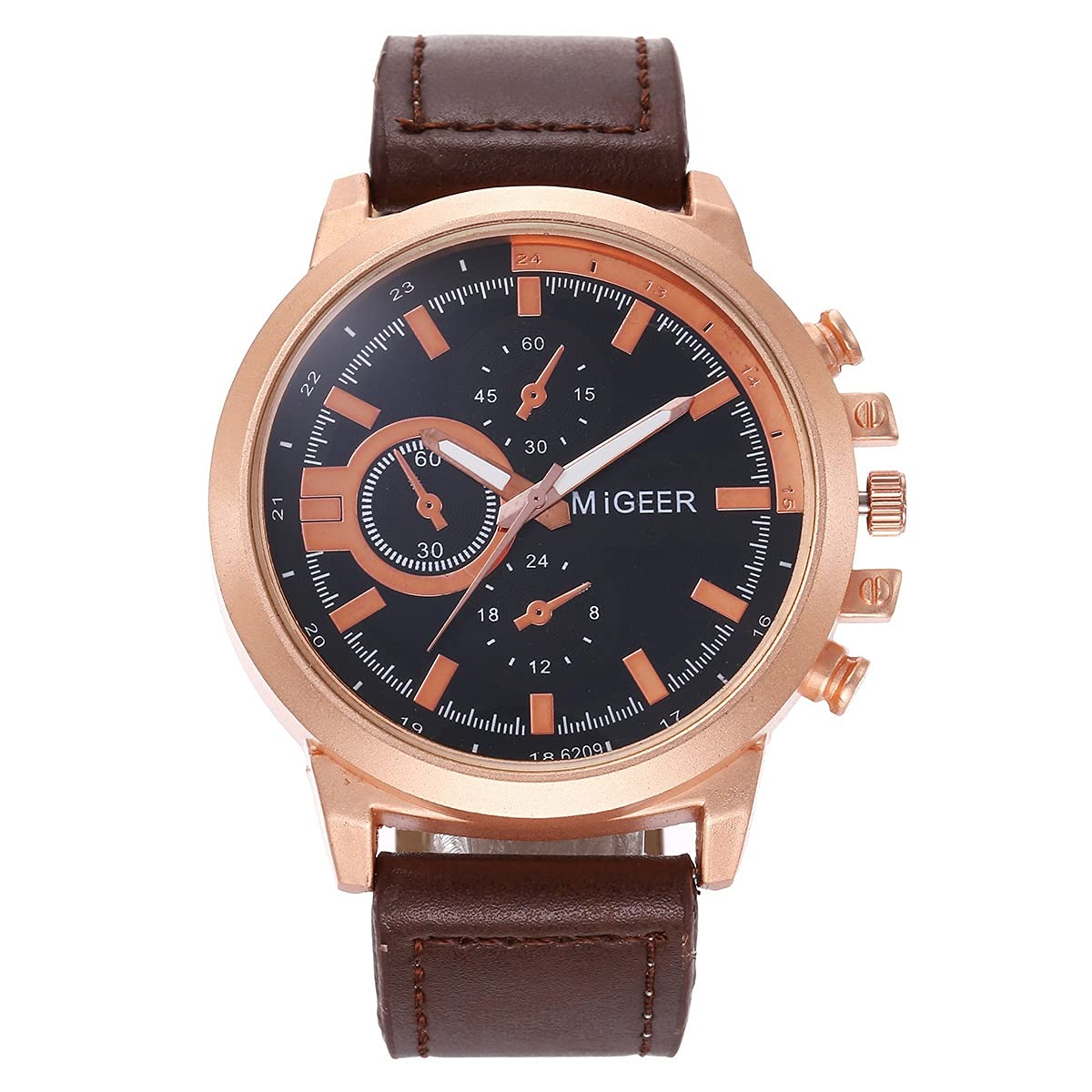 HMTE in Pelle Marrone 5 Pezzi/Set Set Regalo da Uomo Splendidamente confezionato Orologio da Cintura Portafoglio Portachiavi Penna Combinazione Casual Boy Friend Orologi