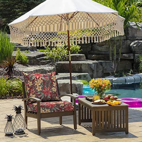 Image of Arden Outdoor Foam Deep Seat Cushions Set, 24x24, Premium High-Density Foam, Never Flattens, Weather-Proof for Patio Chair Sofa Couch, Ruby Clarissa