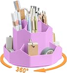 Porte-stylos pour bureau,9 Fentes 360 Organisateurs de bureau rotatif, Organisateur de fournitures de papeterie de bureau, Pot de tasse de crayon mignon pour bureau, école, maison(noir)