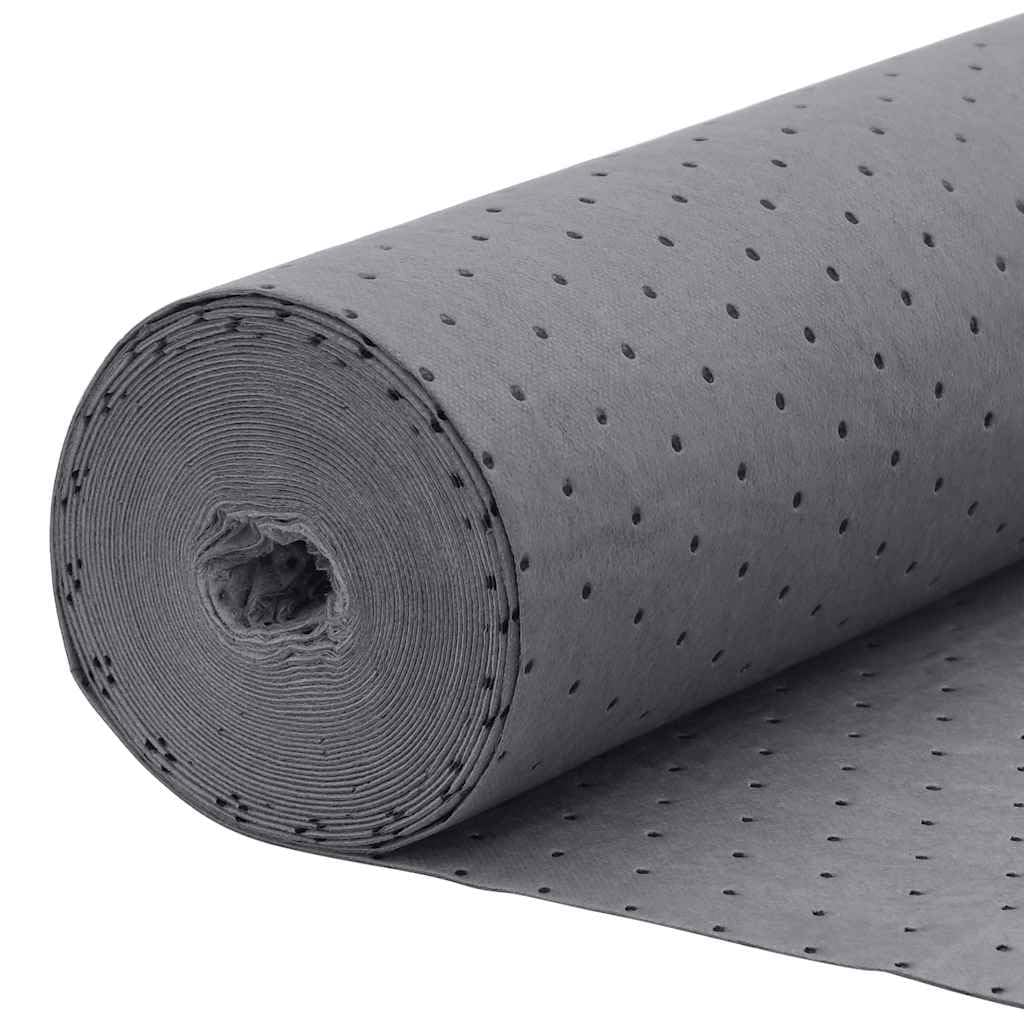 Panno per legare l'olio, grigio, in polipropilene, 40 x 1000 cm, forato, assorbe lo sporco di olio, per officina, fabbrica, casa, pulizia rapida e ordine per la cura dell'auto