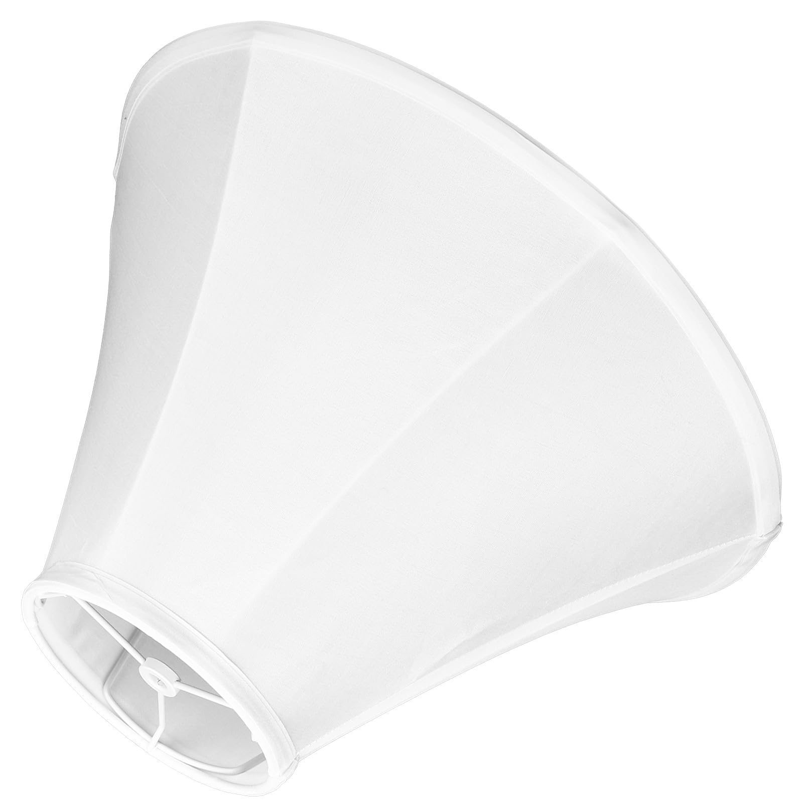 Abat-jour pliable cylindrique blanc en tissu armature métal lampe E27
