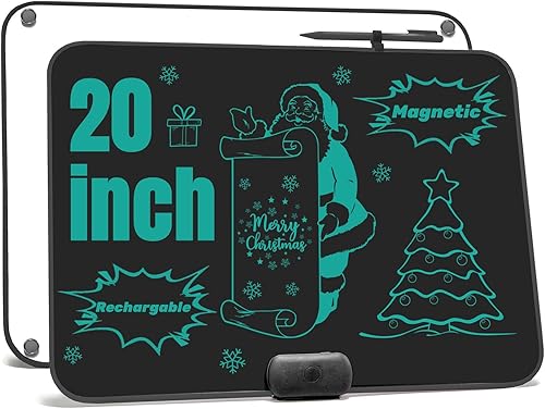 Miniatura 2 de ROYALITA Tableta de escritura LCD de 20 pulgadas, tablero de notas para nevera, borrado en seco y notas adhesivas, alternativa para el hogar y la