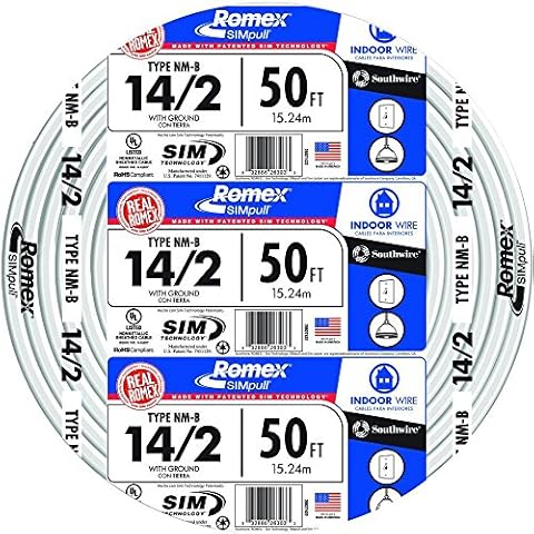 Southwire 50' 14/2 with Ground Romex Brand SIMpull Indoor Electrical wire Cover
