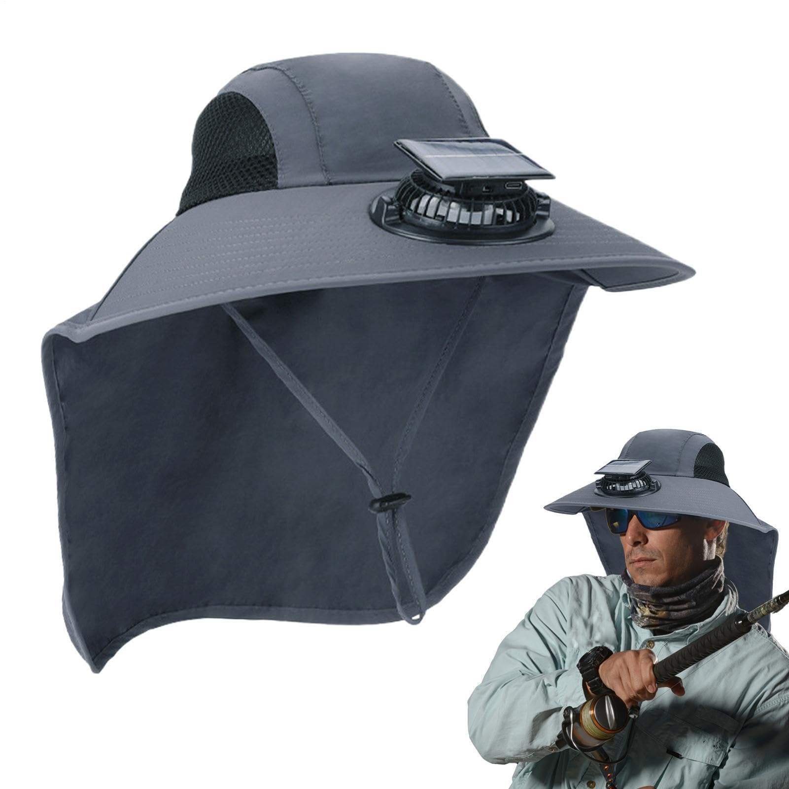 Cappello da sole Sport all'aria aperta Ventilatori Energia Solare Cappelli