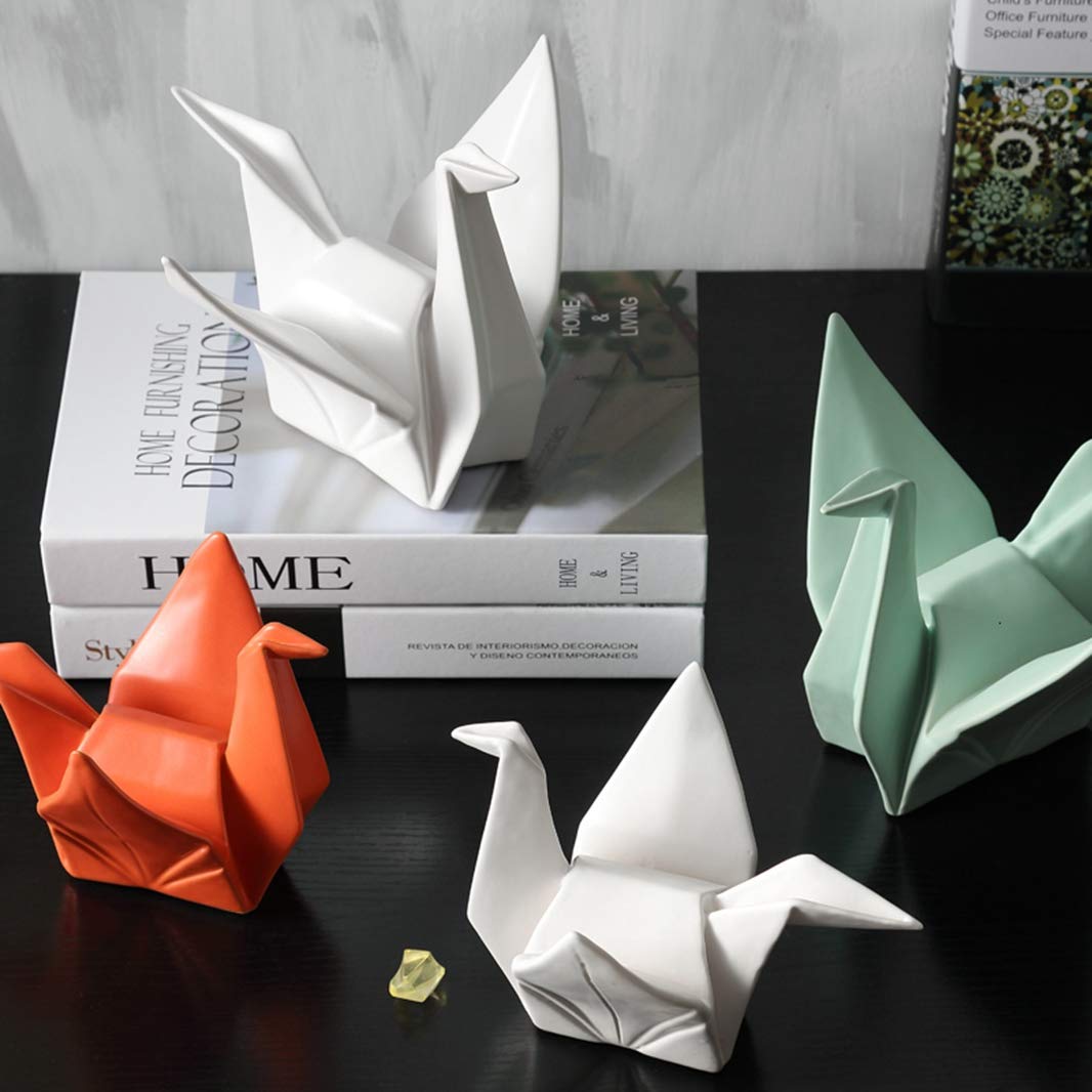 Nordycki kreatywny nowoczesny abstrakcyjny rzeźba ręcznie robione rzemiosło ceramiczne Origami żuraw statua figurka zwierzątko/131