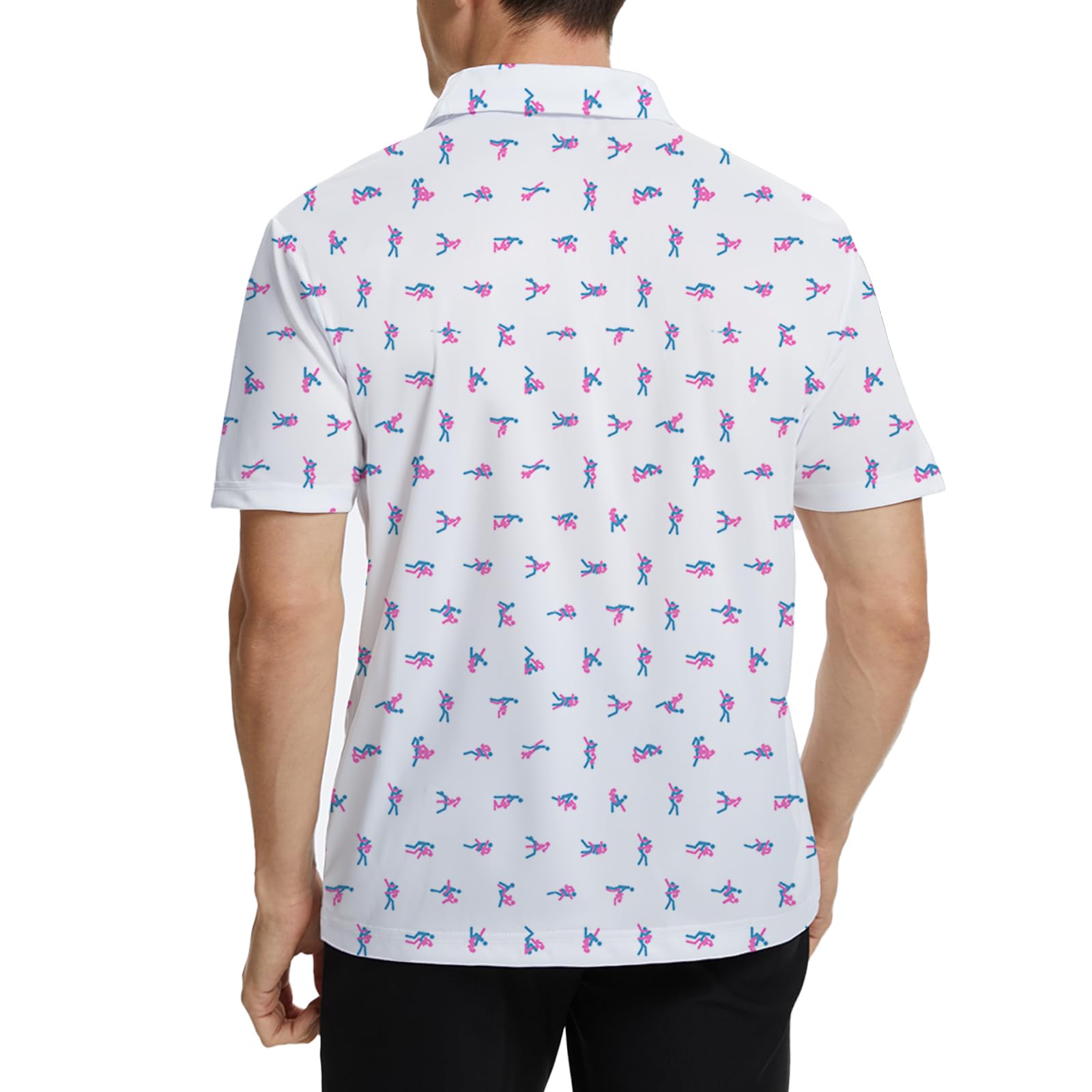 Camisas de golf con estampado divertido para hombre, ligeras, estilo hawaiano, estilo hawaiano, con tela elástica, para exteriores y deportes