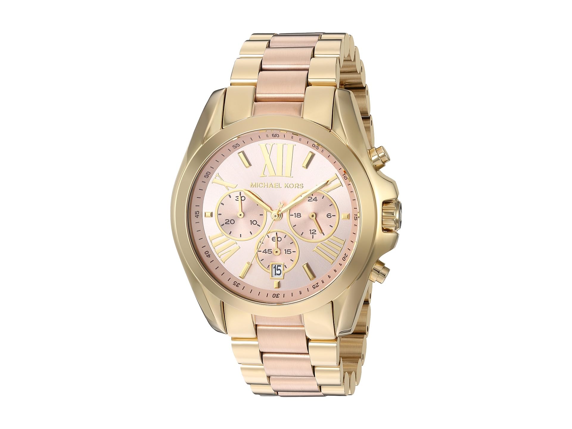 Michael Kors Reloj Bradshaw para Mujer, Movimiento cronógrafo de Cuarzo de 43 mm con Correa de Acero Inoxidable