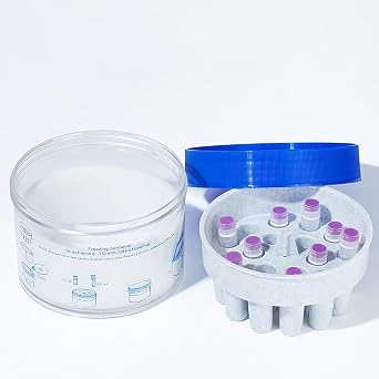 Cryogenic Storage Box - Cryogenic Vials Freezing Container,Polycarbonate Jar 18 Place Available for 1.5/2.0mL Cryogenic Tubes
