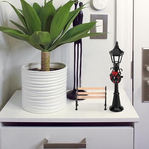 Miniatura 6 de 4 piezas Miniture House Furniture Mini Accesorios Casa de Muñecas Linterna Lámpara de Ratán Cabecero Full Mini Post Light 1/12 Escala Muebles