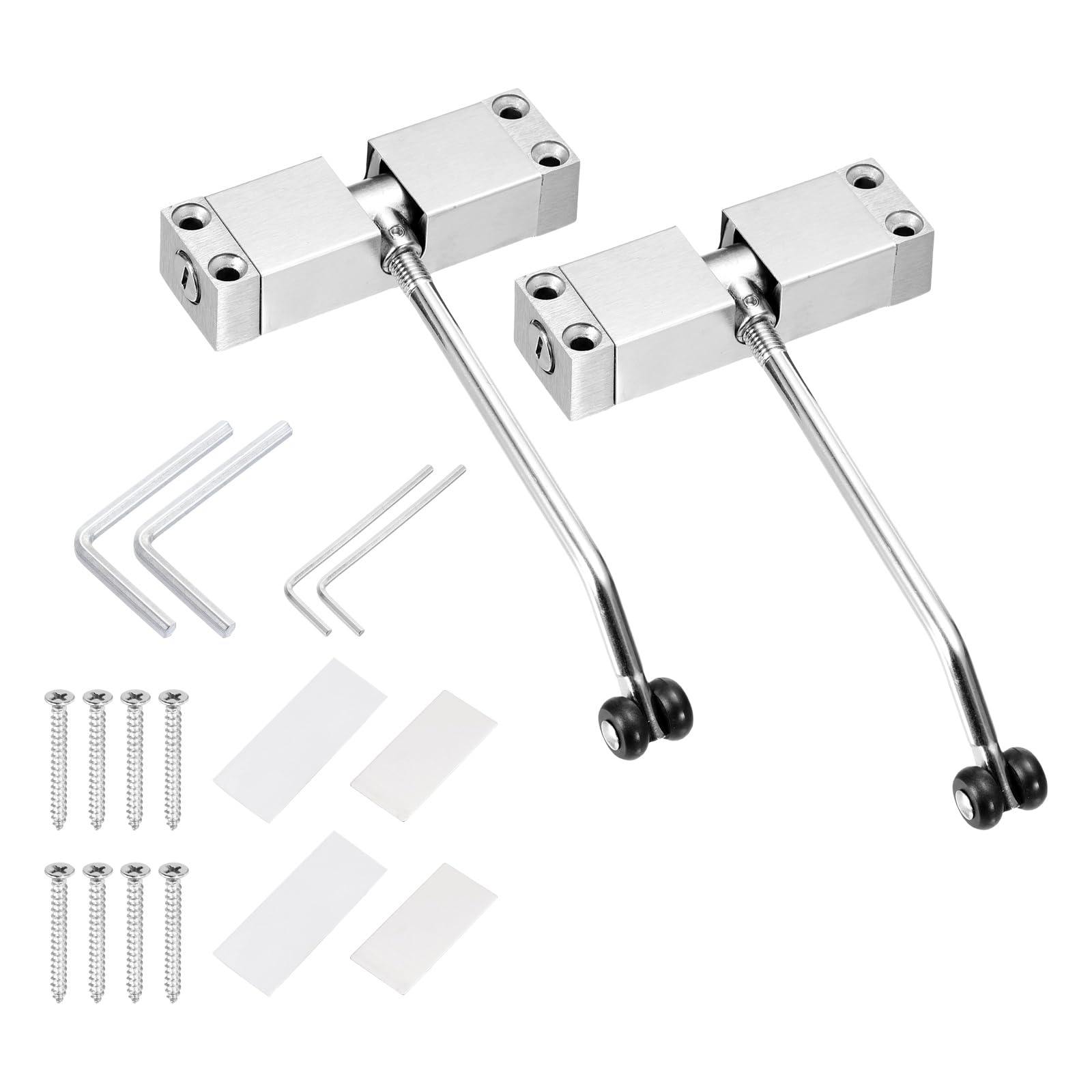 uxcell 2 cierres automáticos de puerta con resorte, acero inoxidable 304, silencioso, cierre de puerta de seguridad ajustable, bisagra de cierre automático para uso residencial, comercial, color