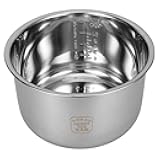UPKOCH Rice Cooker Stainless Steel Inner Pot, 5.28Qt / 5L Pressure Cooker Liner Replacement, Non-Stick Baking Pot | Mixing Meal Prep Bowl for Electric Rice Cooker, Accessories for Cake Preparation