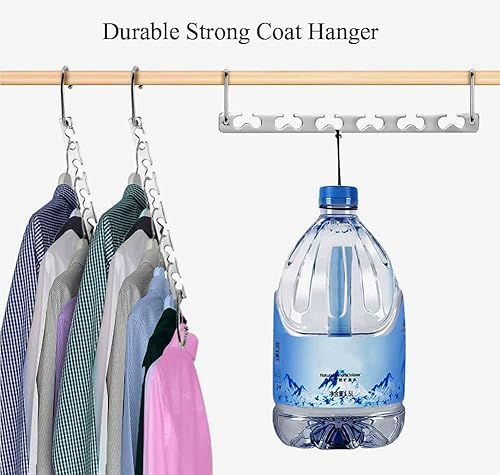 Miniatura 6 de Rabrand - Perchas para camisas, perchas que ahorran espacio, perchas mágicas de metal, ahorro de espacio para colgar ropa, ganchos organizadores de