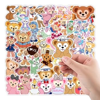 Amazon.co.jp: かわいいダッフィーステッカーセット 50枚 防水