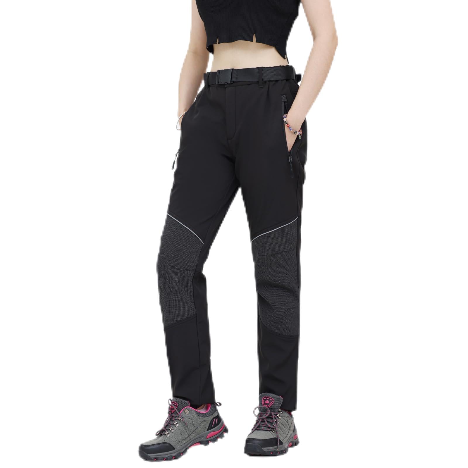 WORK IDEA Dames Outdoor-broek voor veeleisende wandelingen - Waterdicht materiaal, elastische pasvorm, winterwarmte, contrasterende ritssluitingen en meer, dieprood, S
