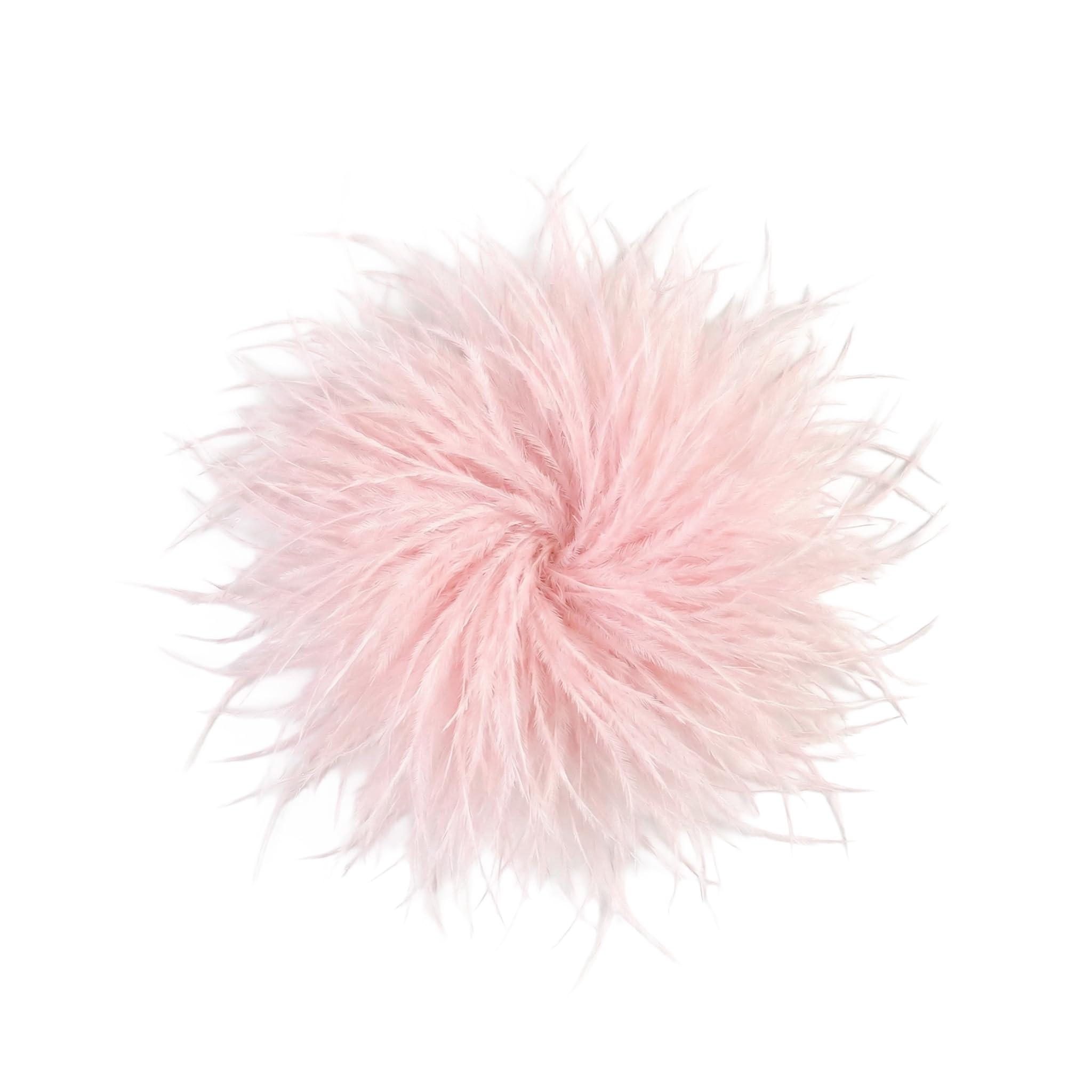 Baesics Feder Brosche Rosa - Damen Fluffy Straußenfeder Anstecker Vintage Stil Hutaccessoire Braut Hochzeit Party Fasching Haarclip Fascinator für Blazer Kleid Jacke – Boho Blumen Design