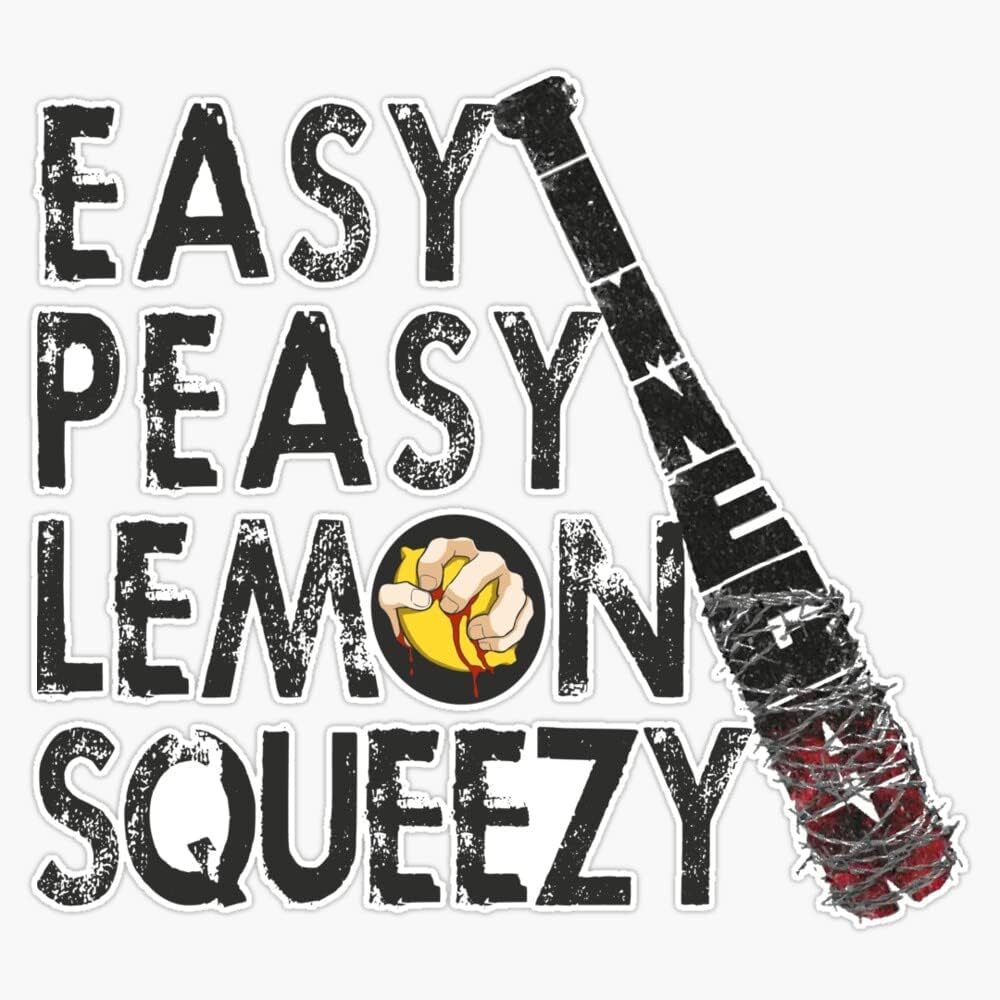 Vision Signs THE WALKING DEAD - NEGAN - EASY, PEASY, LEMON SQUEEZY Sticker Bumper Sticker Vinyl Decal 5'' (VISION-XMAS-STICKERS-939)