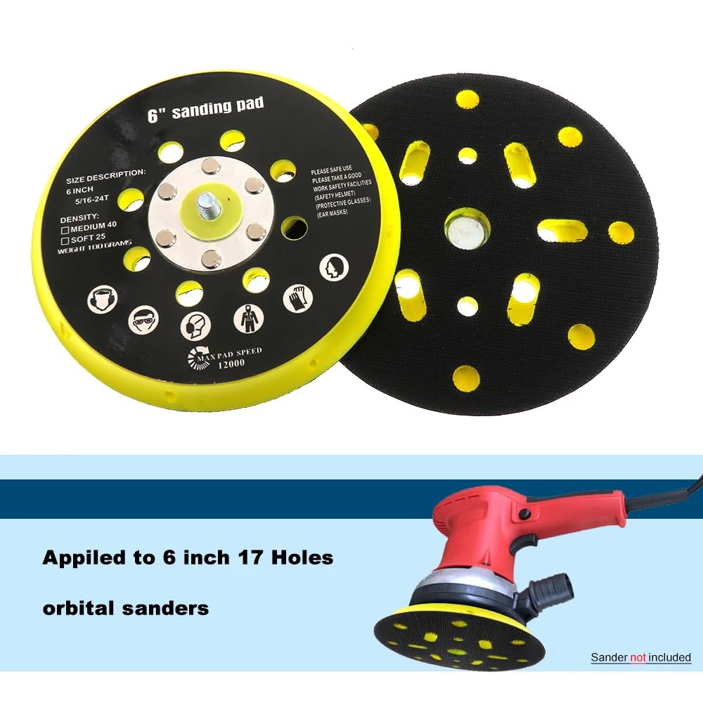 Sanding Pad 6 Inch 17 Holes Sander Backing Plate 150mm