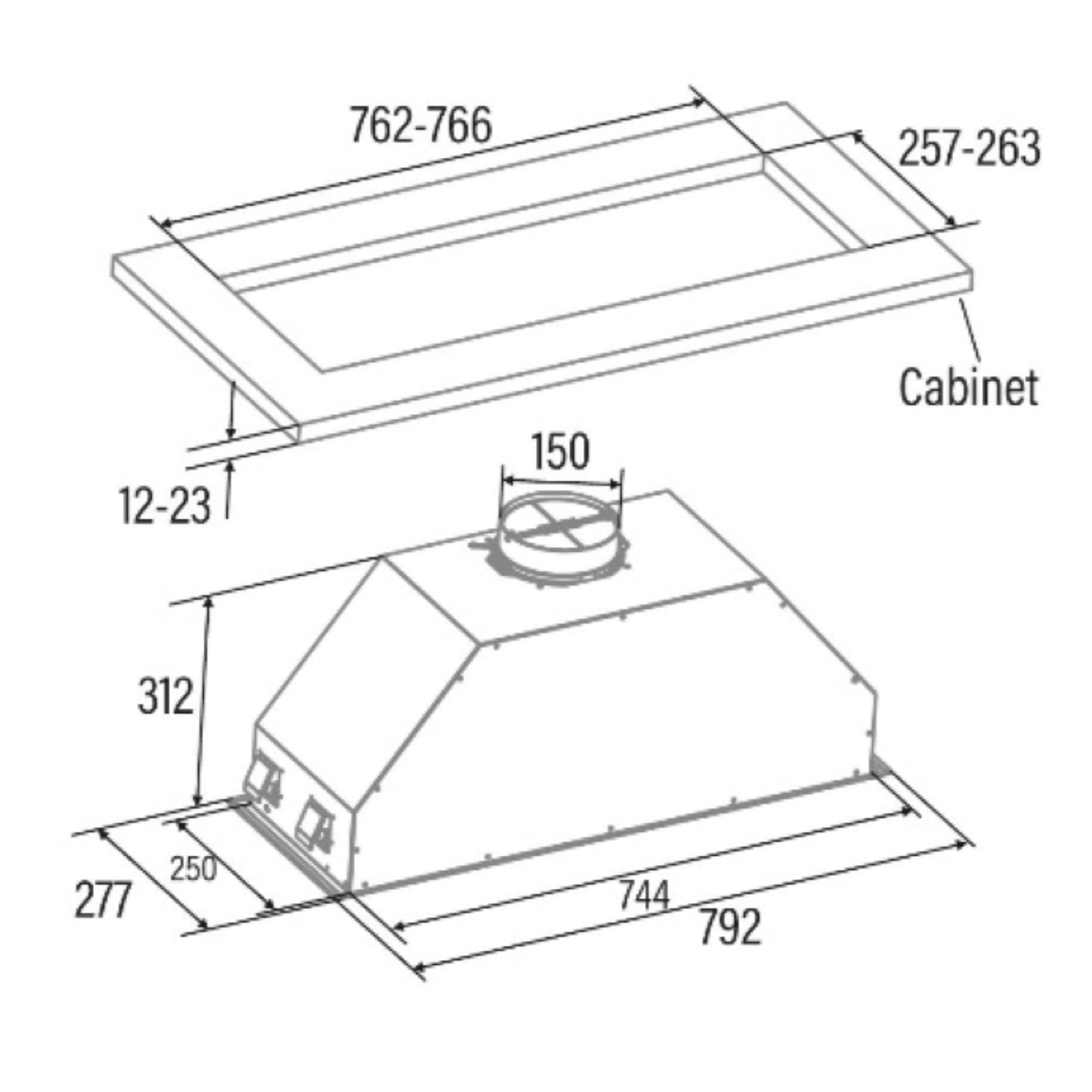 Image secondaire de Hotte Aspirante CATA GT PLUS 75 X/M - Silencieuse et Efficace avec Éclairage LED