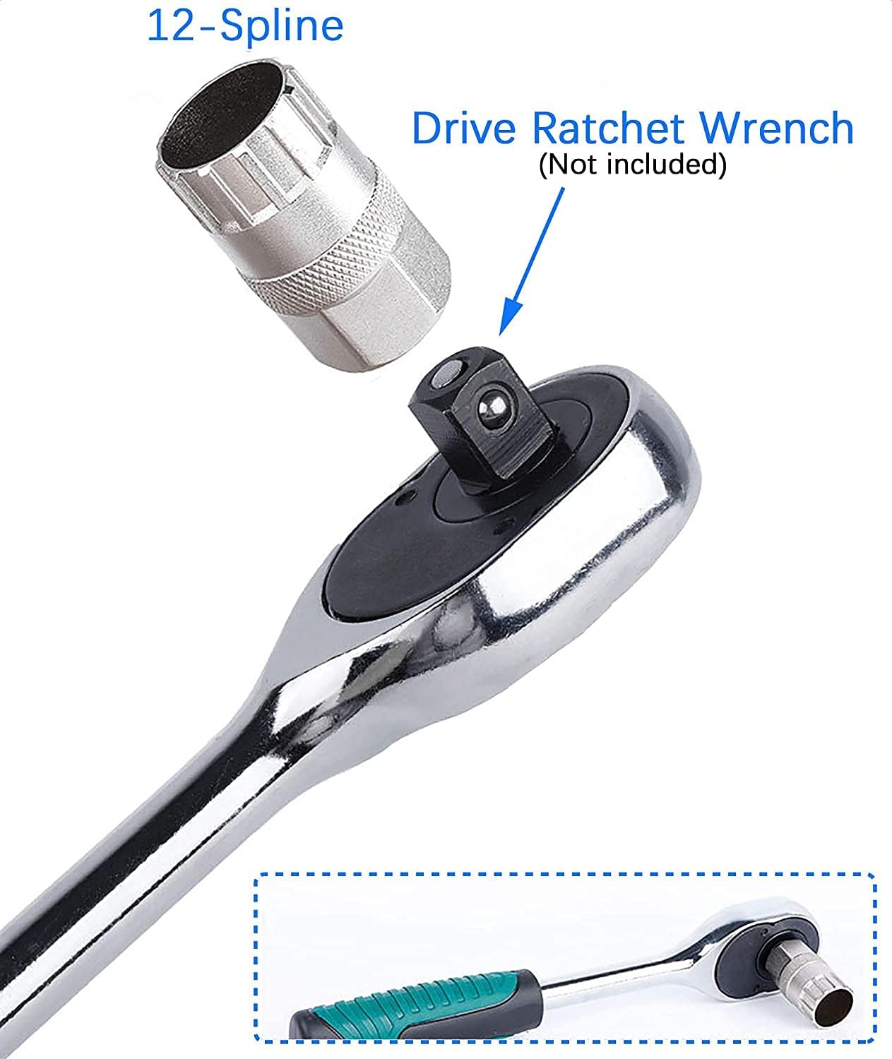 Mimoke Bike Freewheel Removal Tool Compatible with Shimano, Sunrace and Other 12 Groove
