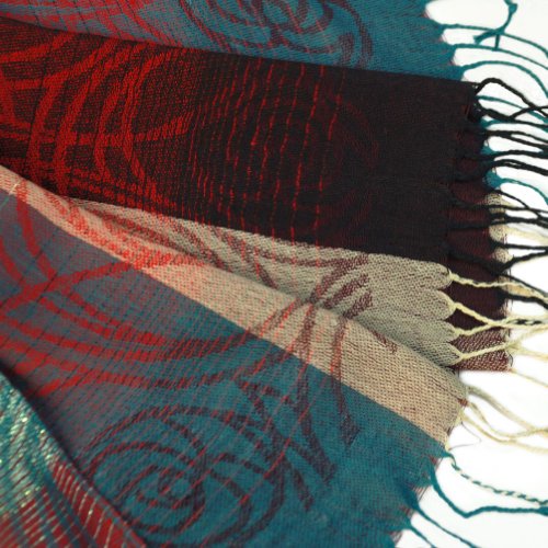 Blancho Pashmina Womens Pa A09 7 Moon Stars Roses Smooth Touch Pashmina2