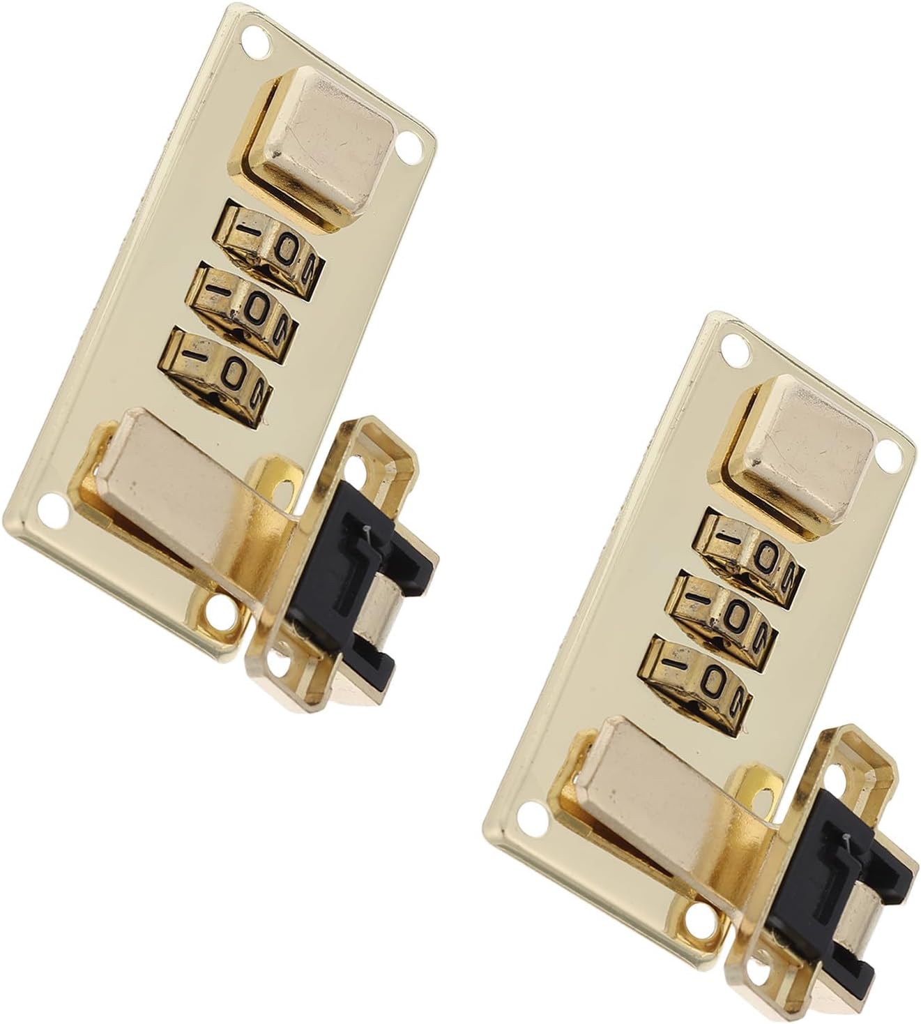 2pcs Zinc Alloy Metal Combination Lock with 3-Digit Resettable Password, Manual Press Latch for Hard Case Luggage and Toolbox, Enhanced Impact Resistance with Matte Antiscratch