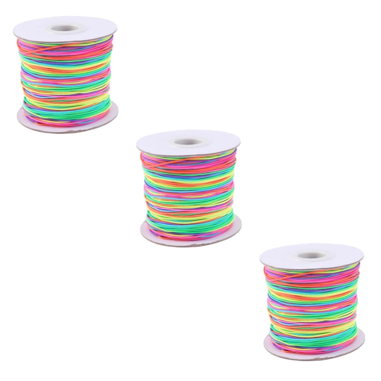 NUOBESTY 3pièces Fil Élastique Rond pour Bricolage Corde Élastique Colorée pour Fabrication De Bijoux Bracelets Et Colliers