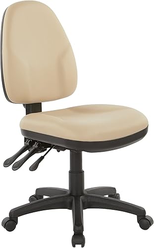 Miniatura 8 de Office Star - Silla ergonómica de oficina de doble función con respaldo acolchado ajustable y soporte lumbar integrado, sin brazos, tela de vino de