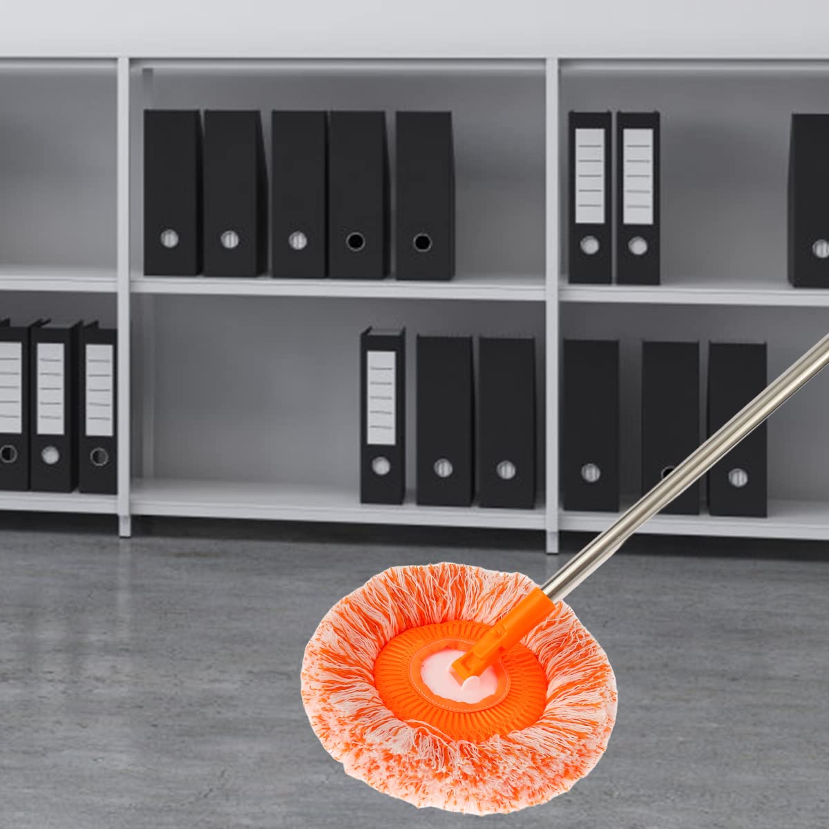 Wischmopp Rund Wischmopp 360 Grad Drehbar mit 4 Abnehmbaren Stangen und Austauschbaren Moppköpfen Multifunktion Verstellbare Mikrofaser-Staubmopps mit Teleskopstange für Bodenwand Auto (A)