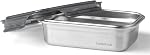 Starfrit LocknLock STEEL - Stainless Steel Container - 20oz/600ml - Airtight & Leakproof - 4-Sided Locking Lid