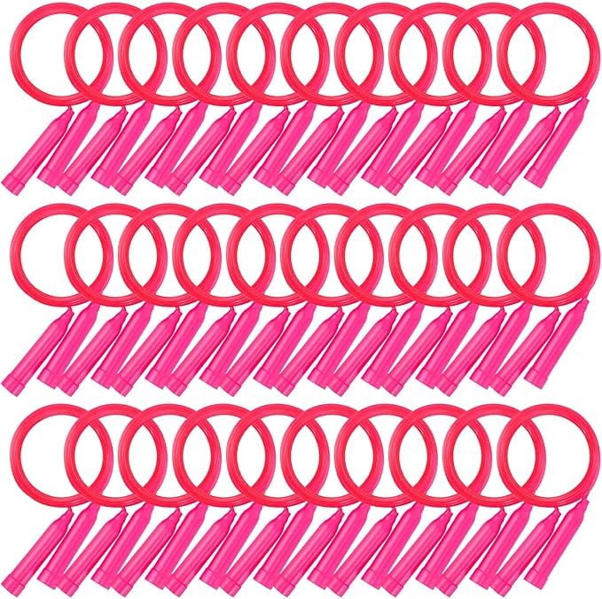 ausurme 30 Pcs Kids Jump Rope, 7.2 Feet, Pink, Adjustable