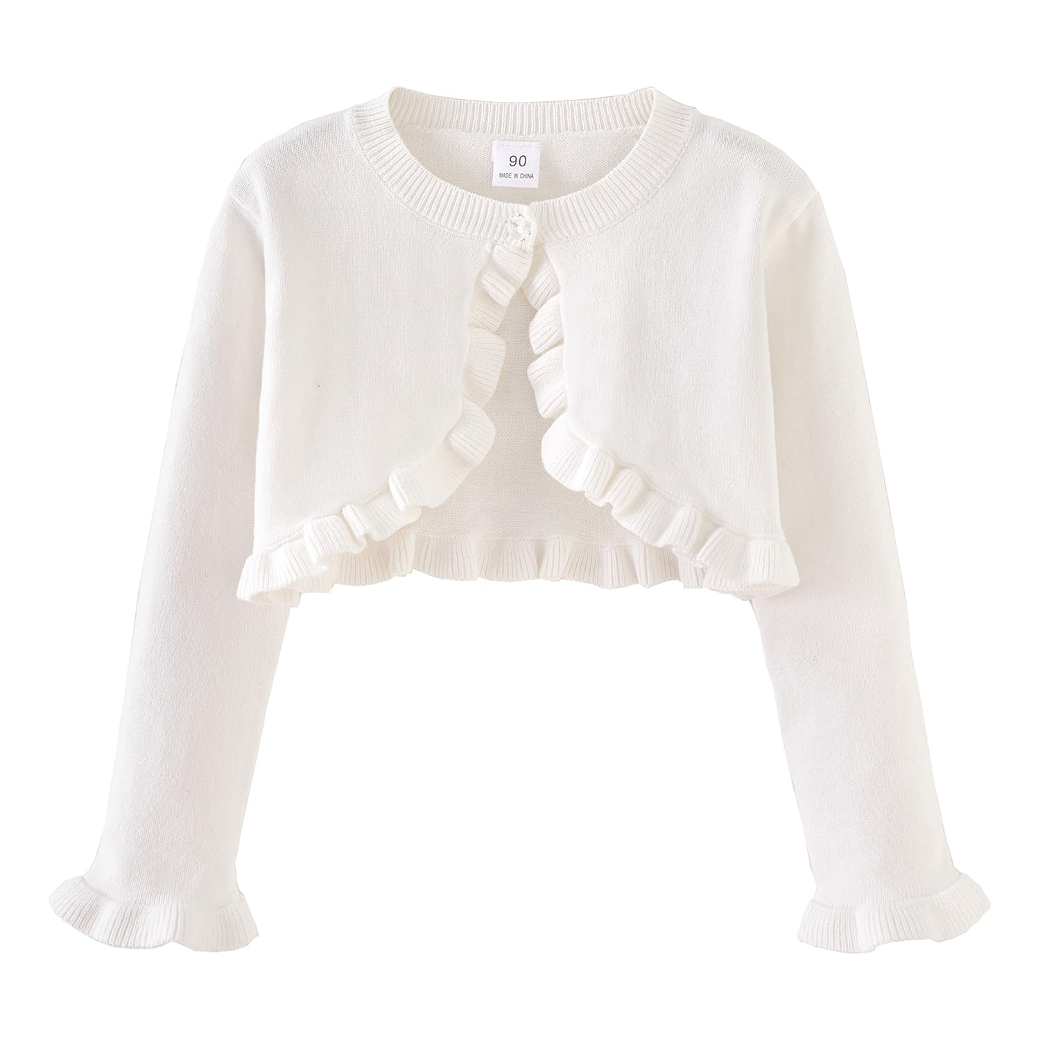 Suéter de punto con botones para niñas, vestido de manga larga con volantes, talla 12M-6T