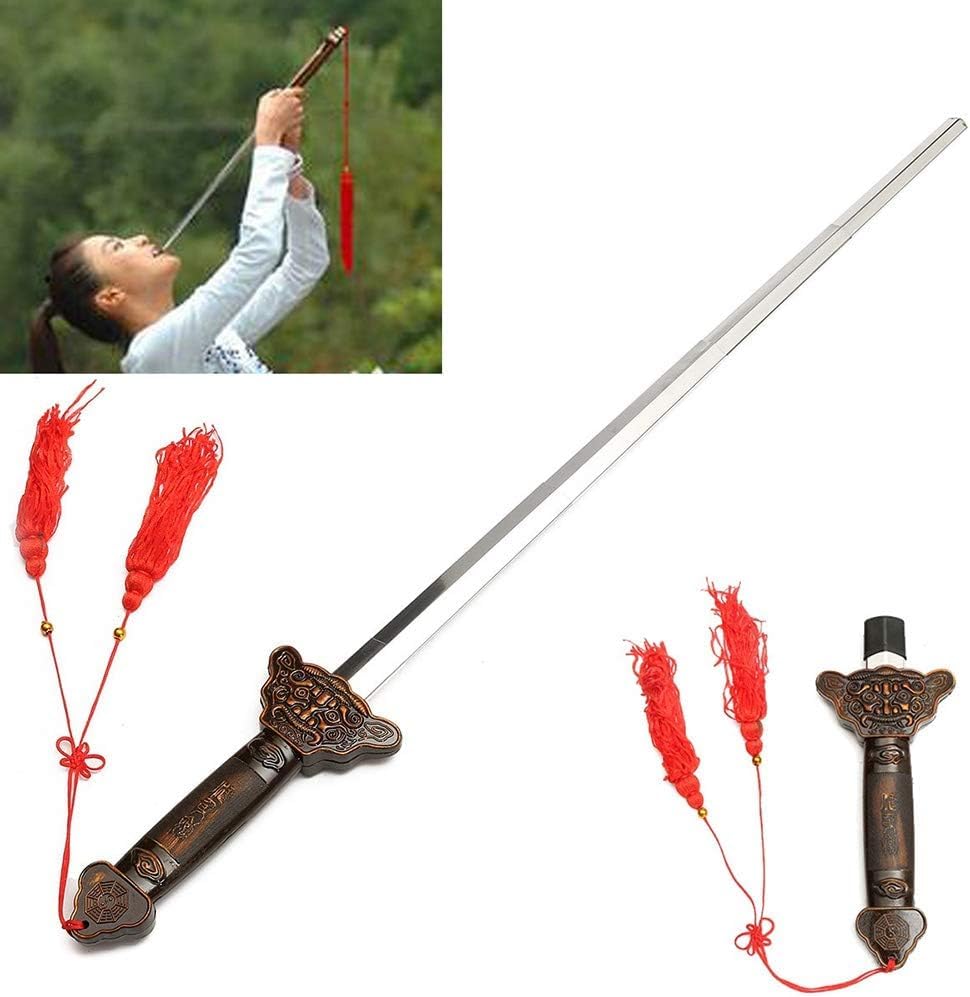 Image of AGC Toys for Kids, Folding Sword Ninja Samurai Talwar Mouth Magic Trick Toll Cum Toy, from 10 inches to 36 Inches Go Long Tricky Toy Magicians Favourite Magic Toll (Pack of 1), Multicolor