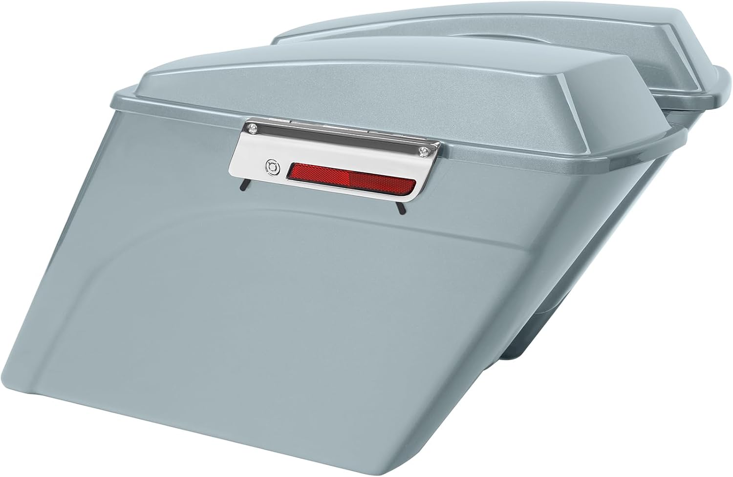 TCMT Painted 5" Stretched Saddlebags Fit For Harley Touring Street Glide 2008-2010 Road Glide Road King Electra Glide Ultra Classic 93-13 Silver ABS