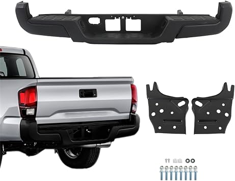 Silscvtt Steel Rear Black Bumper Replacement for Ta-coma TO1103125