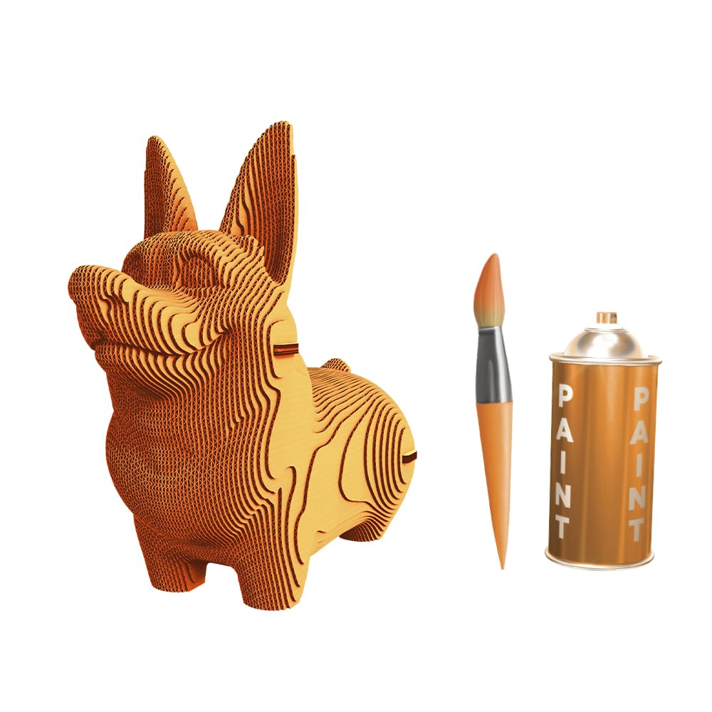Chien Corgi Puzzle 3D en Carton – Maquette à Monter | 70 Pièces, 21 × 18 × 9 cm – Kit Sculpture DIY à Peindre, Matériaux Recyclés, Ados & Adultes, Idée Cadeau Déco
