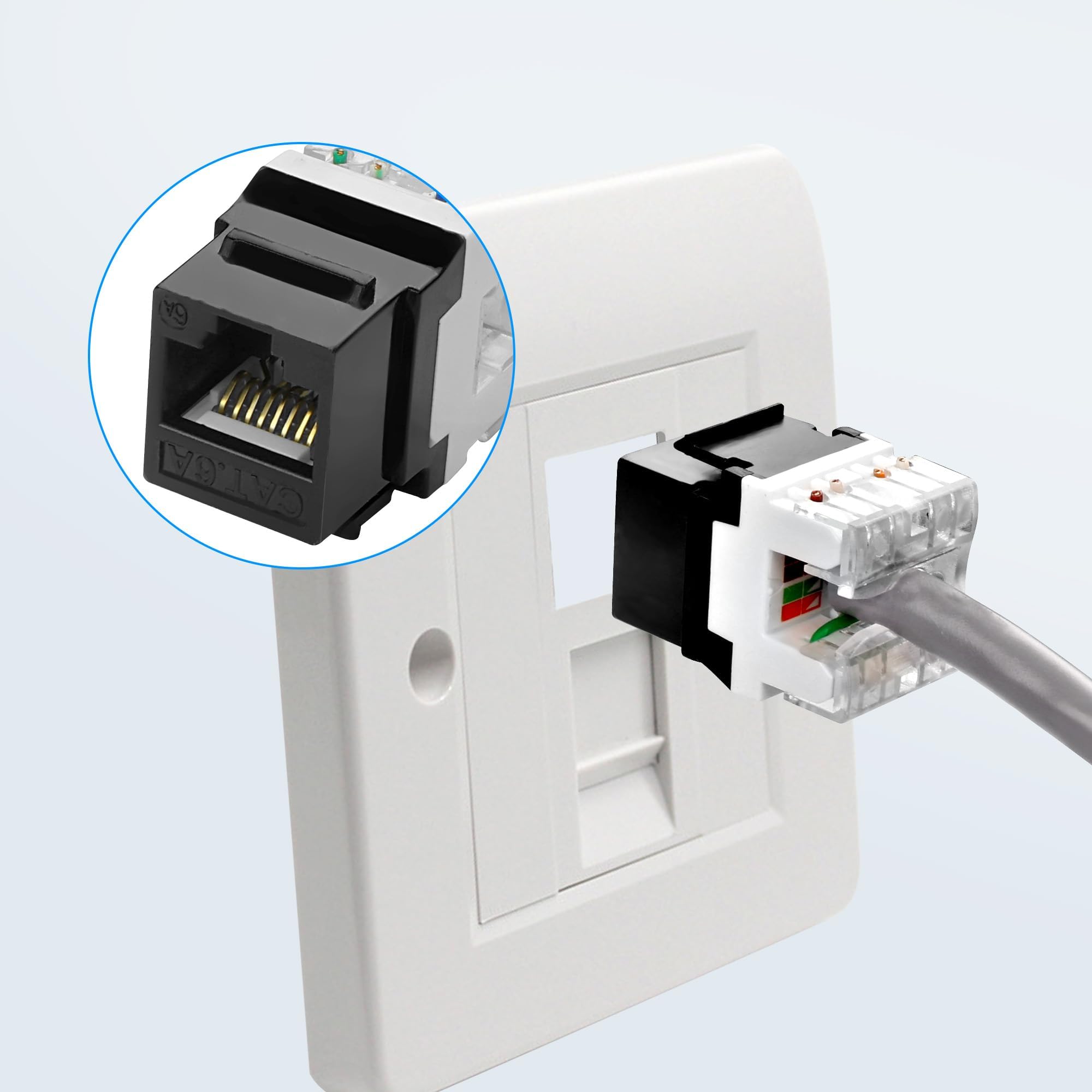 CAT 6A RJ45 Keystone Coupler In FTP For HD Style - Foto 7