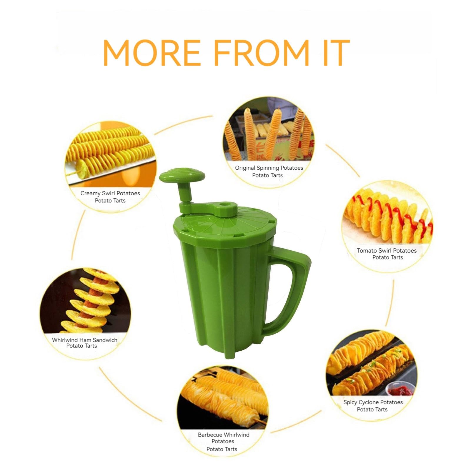 Tornado Kartoffelchips Spiralschneider Manuell Edelstahl Kartoffelchips Slicer Spiral Twister Gemüseschneider Pommes Frittieren
