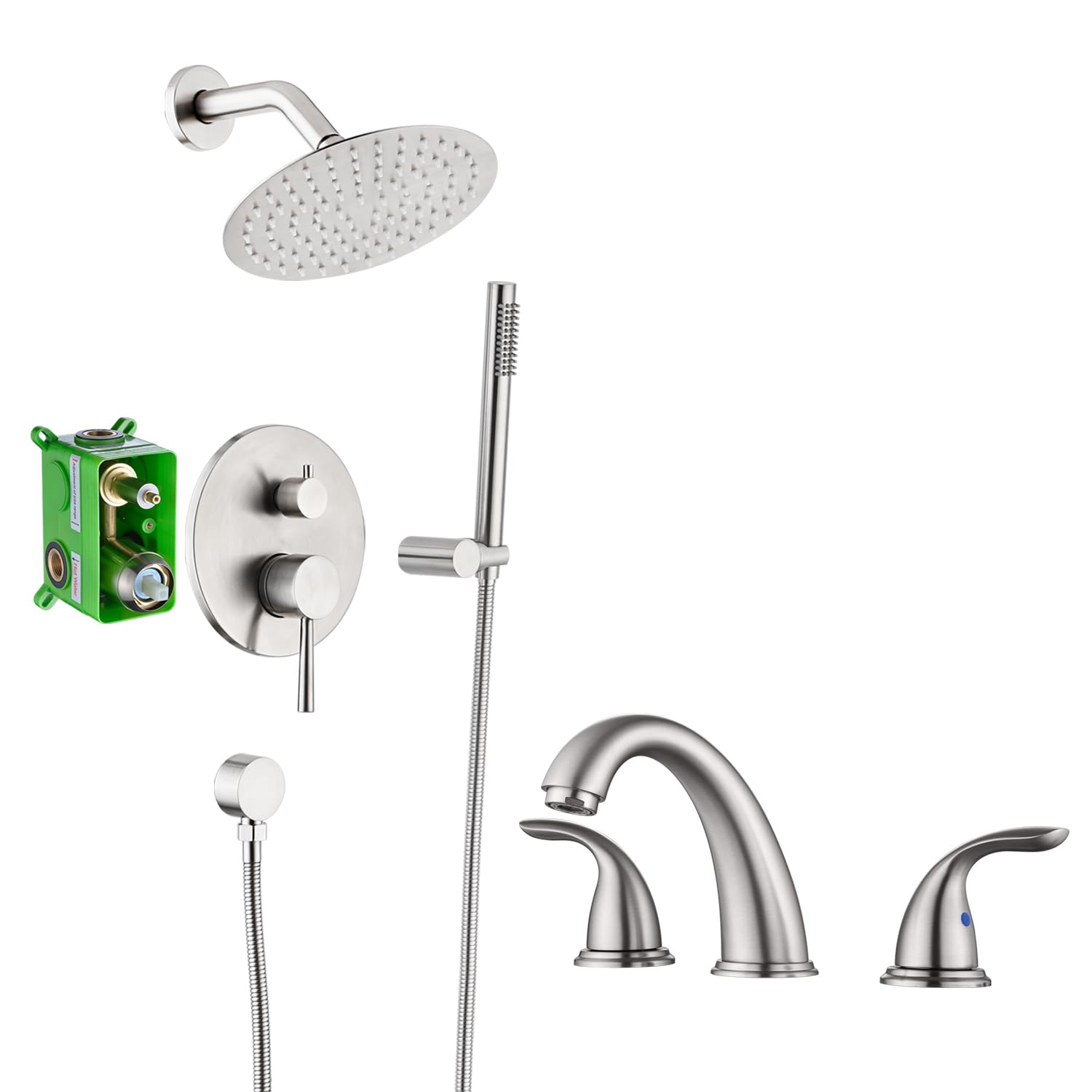 Jnfidosr Shower System S3223ni + 8 Inch Widespread Bathroom Faucet S1423s-Bn