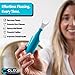 Clix Flosser - Automatic Dental Flosser | Reusable and Refillable | Pre-Loaded Floss Inside | Travel Cover | Easy Click-to-Use Solution for Plaque Removal, Clean Teeth and Fresh Breath (Light Blue)