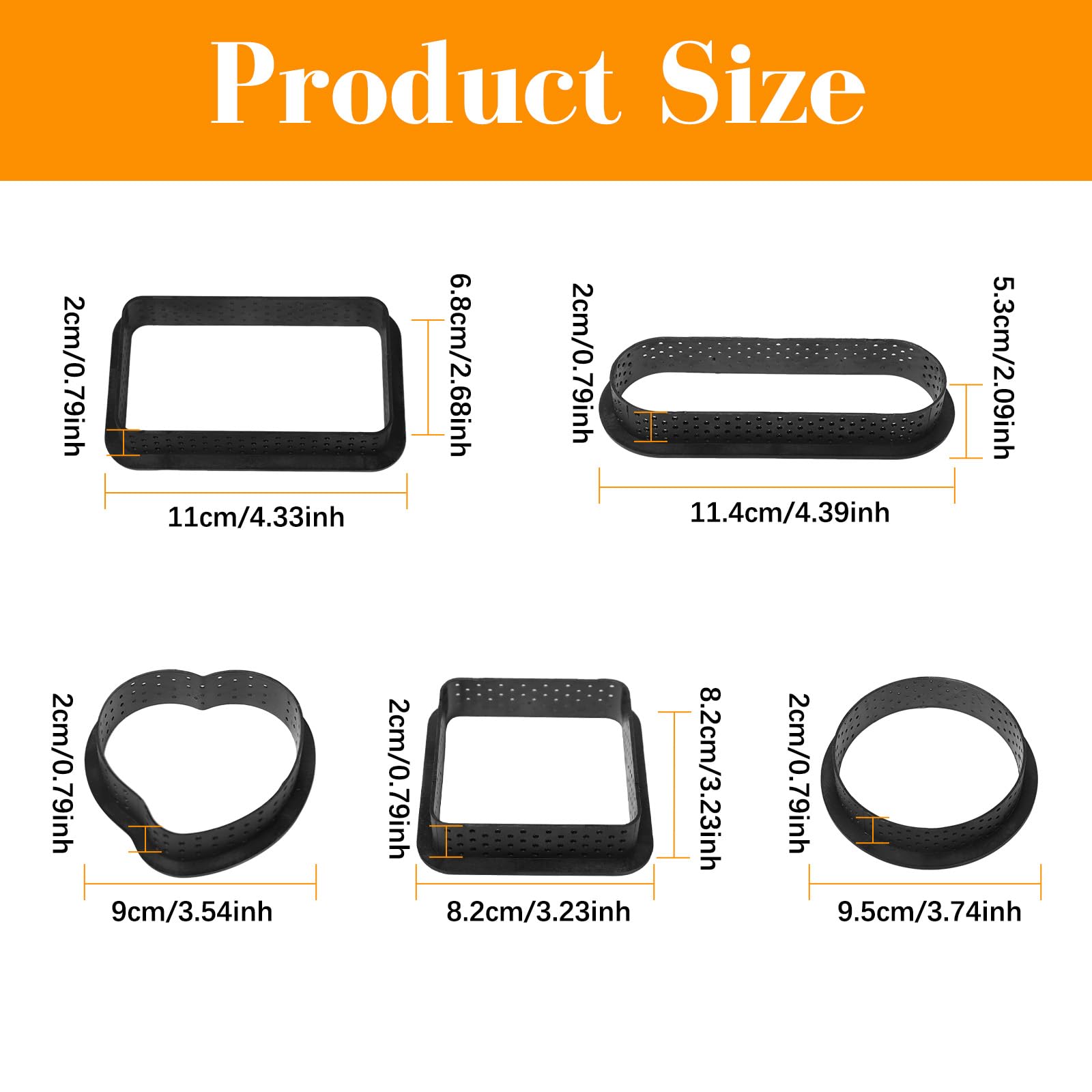 Keboyoe 20pcs Perforated Mousse Cake Ring Plastic Perforated Tart Ring Circular Tart Rings with Holes Black Crumpet Rings Non Stick Mousse Cake Muffin Rings for Mini Cakes Mini Pizzas Muffins - Image 2