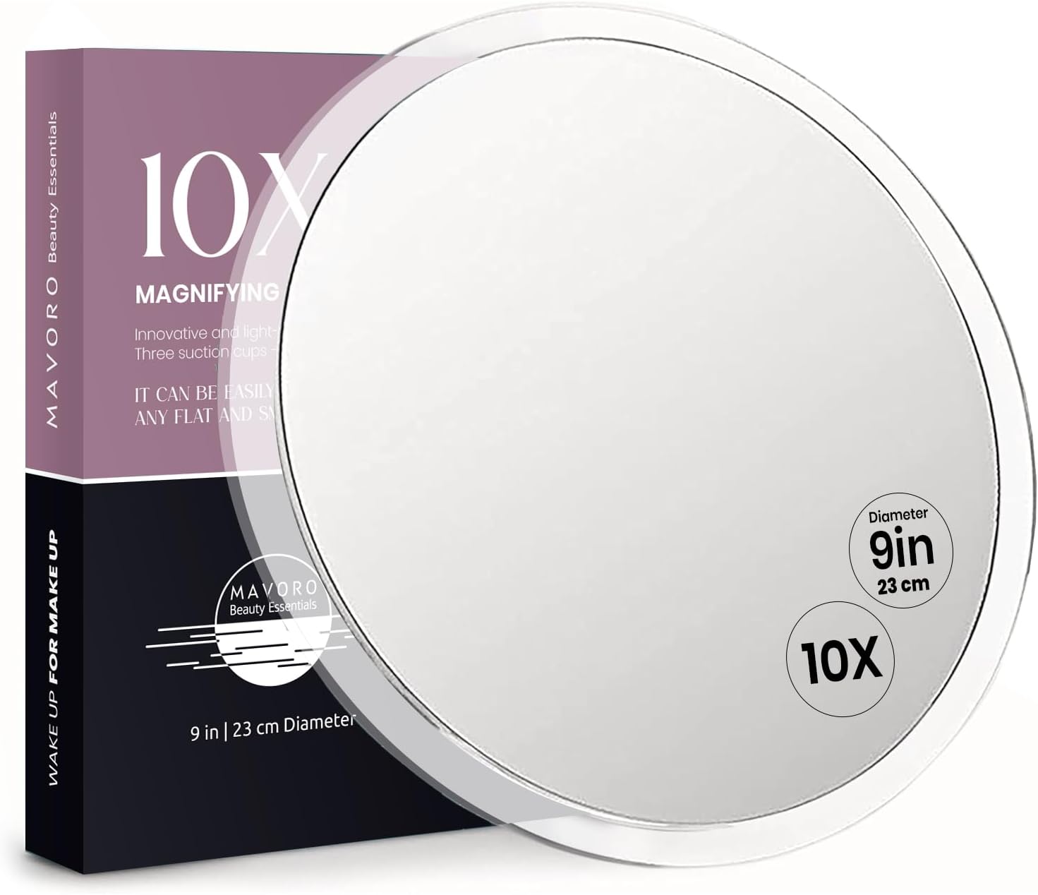 Magnifying Mirror with 3 Suction Cups 10X 9 Inch