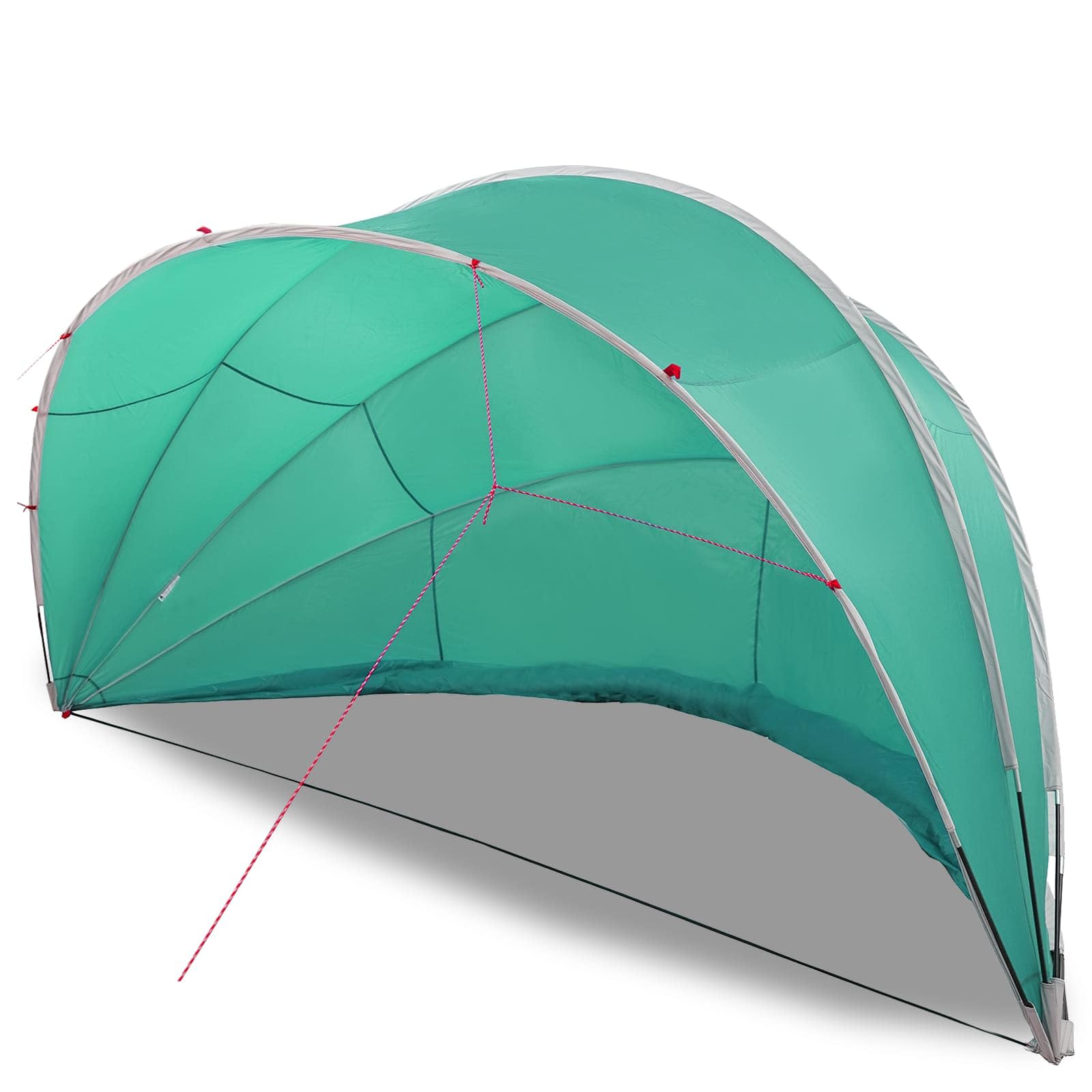 Cupola pieghevole in fibra di vetro resistente ai raggi UV, 546 x 516 x 250 cm, con borsa per il trasporto e tiranti per un facile montaggio e protezione dal sole e dalle intemperie.